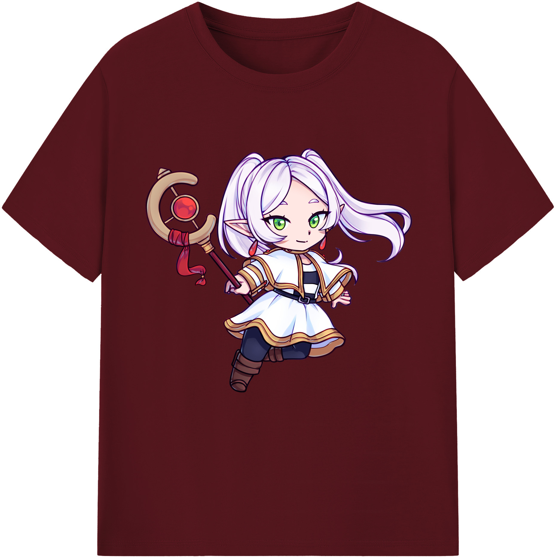 （画像用） 葬送のフリーレン Frieren 綿100％半袖Tシャツ（フロントプリント）